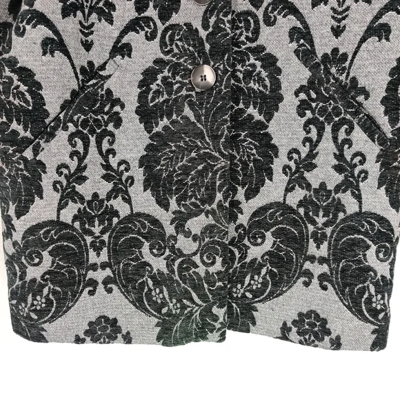 Soft Surroundings Coat Black Chenille Damask PS